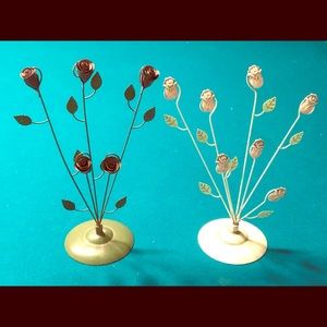 Two metal photo clip holders